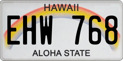 HI license plate EHW768