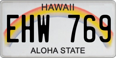 HI license plate EHW769
