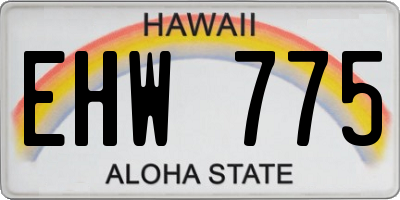 HI license plate EHW775