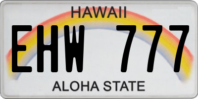 HI license plate EHW777