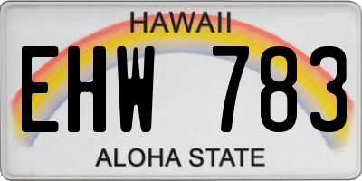 HI license plate EHW783