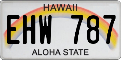 HI license plate EHW787