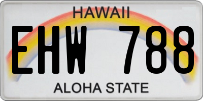 HI license plate EHW788