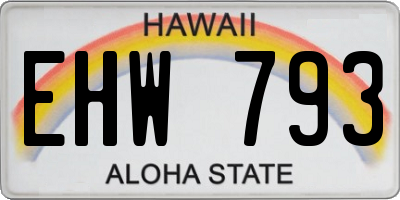 HI license plate EHW793