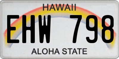 HI license plate EHW798