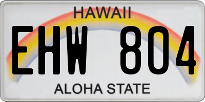 HI license plate EHW804