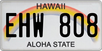 HI license plate EHW808