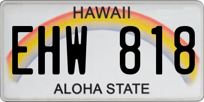 HI license plate EHW818