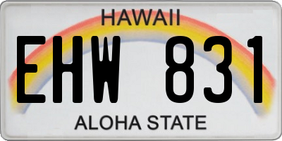 HI license plate EHW831