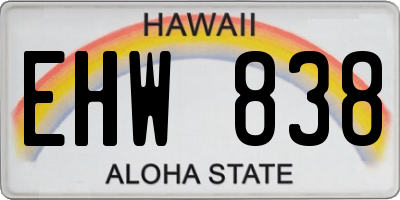 HI license plate EHW838