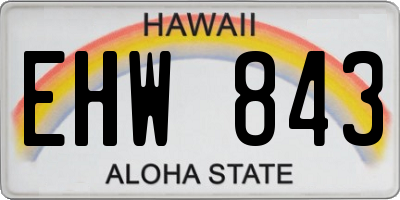 HI license plate EHW843