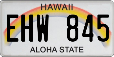 HI license plate EHW845