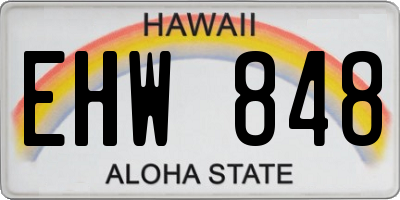 HI license plate EHW848