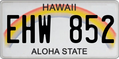 HI license plate EHW852