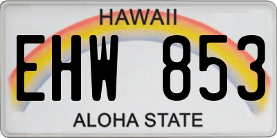 HI license plate EHW853