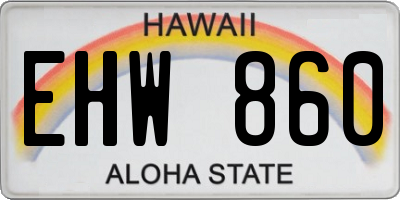 HI license plate EHW860