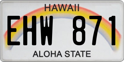 HI license plate EHW871