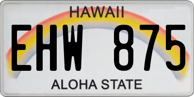 HI license plate EHW875