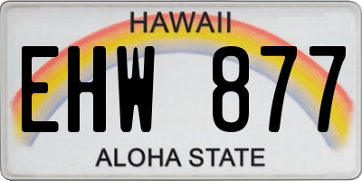 HI license plate EHW877