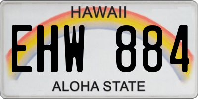 HI license plate EHW884