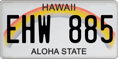 HI license plate EHW885