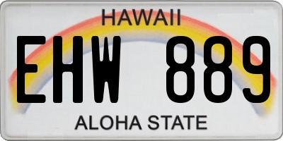 HI license plate EHW889