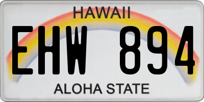 HI license plate EHW894