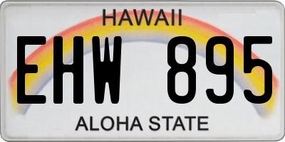 HI license plate EHW895