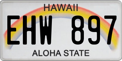 HI license plate EHW897