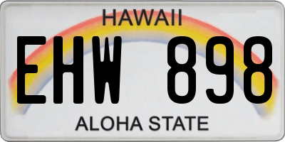 HI license plate EHW898