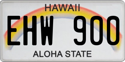 HI license plate EHW900