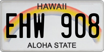 HI license plate EHW908