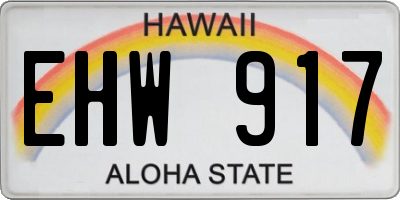 HI license plate EHW917
