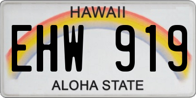 HI license plate EHW919