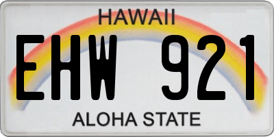 HI license plate EHW921