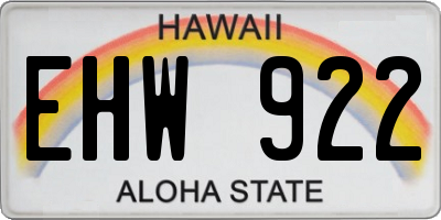 HI license plate EHW922