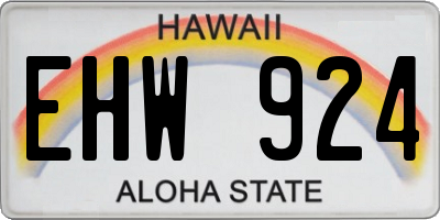 HI license plate EHW924