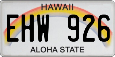 HI license plate EHW926