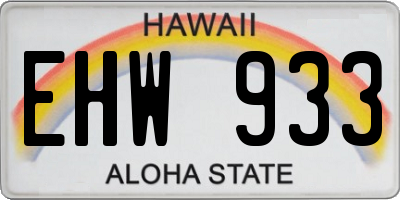 HI license plate EHW933