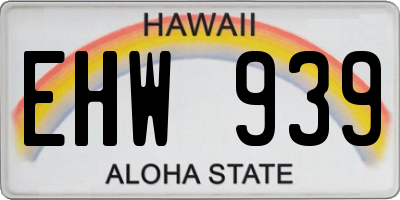 HI license plate EHW939