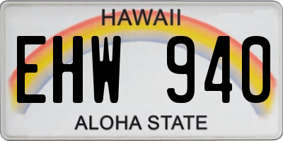 HI license plate EHW940