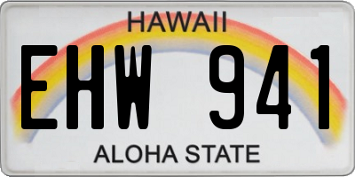 HI license plate EHW941