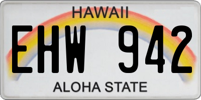 HI license plate EHW942