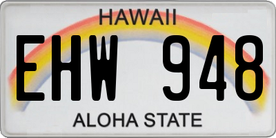 HI license plate EHW948