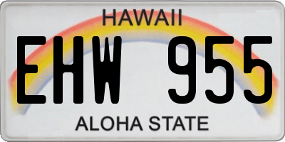 HI license plate EHW955