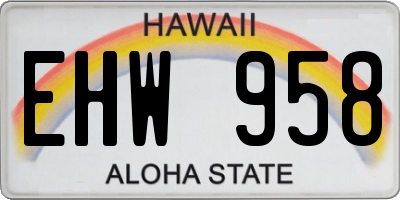 HI license plate EHW958