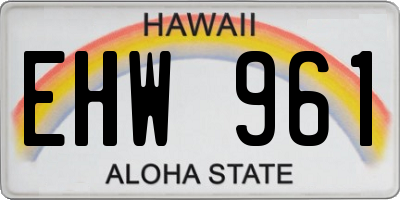 HI license plate EHW961