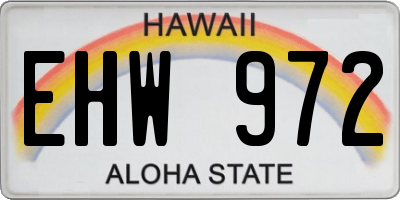 HI license plate EHW972