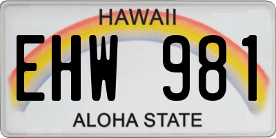 HI license plate EHW981