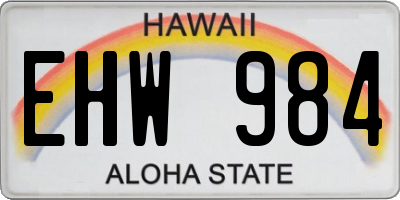 HI license plate EHW984